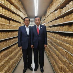 The President of Indonesia visiting the most luxurious shop in the bustling market