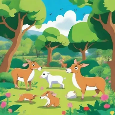 The children's cartoon showcased a beautiful countryside with lush leys where the animated animals grazed.