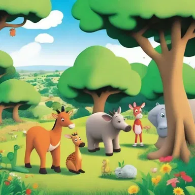 The children's cartoon showcased a beautiful countryside with lush leys where the animated animals grazed.