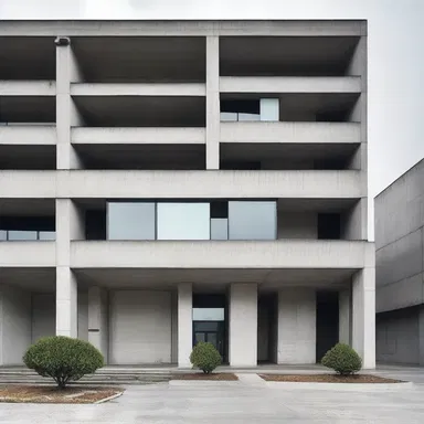 The minimalist style of the unsmiling concrete building gave it a modern and sleek look.