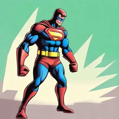 With a stern expression, the superhero stood unsmiling as he prepared to fight against the supervillain.