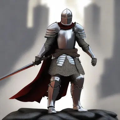 The unyielding knight valiantly protected the kingdom from evil forces, never backing down.