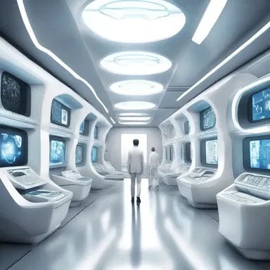 In this futuristic society, humans are able to live chronically through advanced technology.