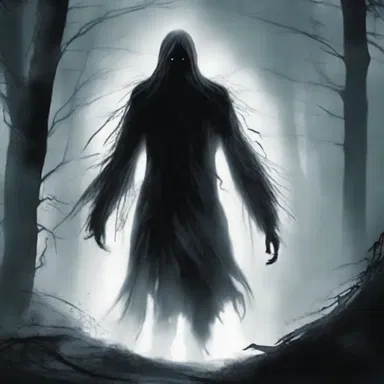 The protagonist in the horror novel was haunted chronically by a vengeful spirit.