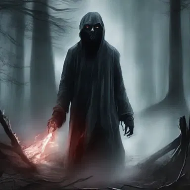 The protagonist in the horror novel was haunted chronically by a vengeful spirit.
