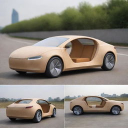 An imagined car design symbolic of low cost, possibly constructed from rudimentary materials