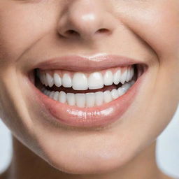 Close-up image of a healthy and gleaming white smile showcasing perfect dental care