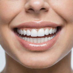 Close-up image of a healthy and gleaming white smile showcasing perfect dental care