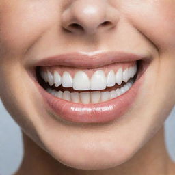 Close-up image of a healthy and gleaming white smile showcasing perfect dental care