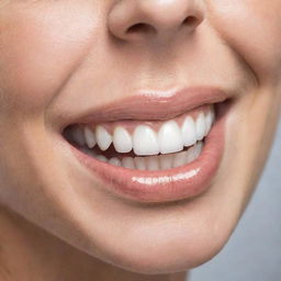 Close-up image of a healthy and gleaming white smile showcasing perfect dental care