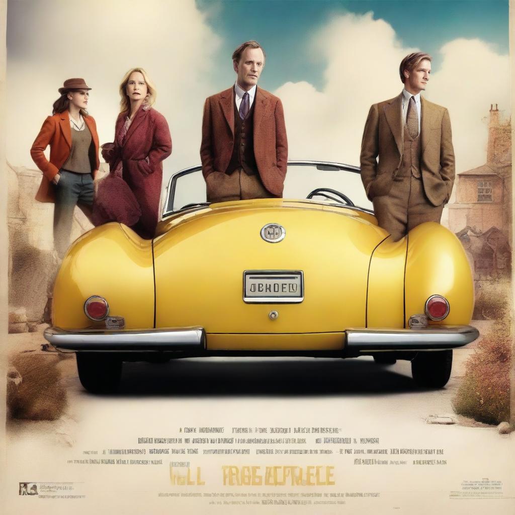 A high-resolution image in the style of an English movie poster, illustrating a rags-to-riches story