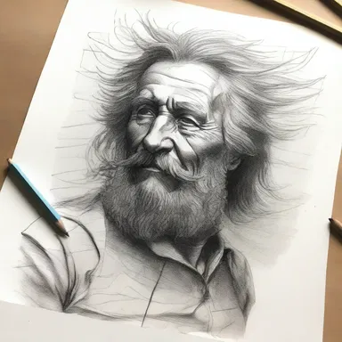 The artist used a sharp pencil to penetrate the paper and create detailed sketches.