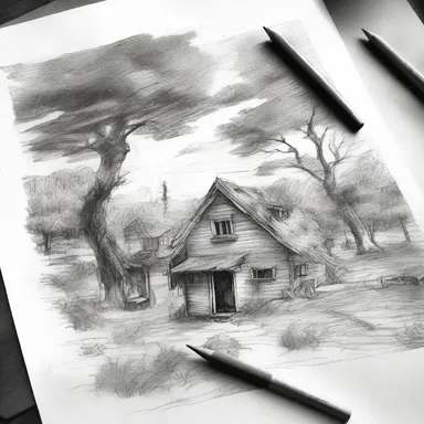 The artist used a sharp pencil to penetrate the paper and create detailed sketches.