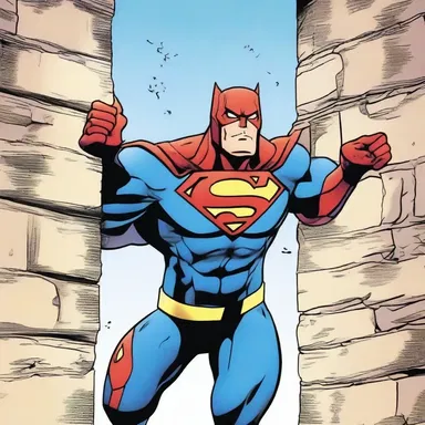 In the superhero comic, the protagonist uses their superpower to penetrate through a solid wall.
