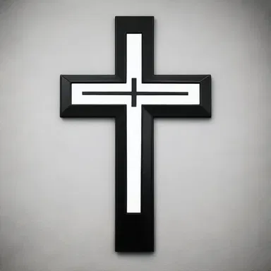 The black cross is a common religious symbol, symbolising death and mourning.
