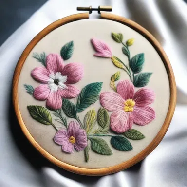 The artist used batiste as the canvas for her delicate embroidery.