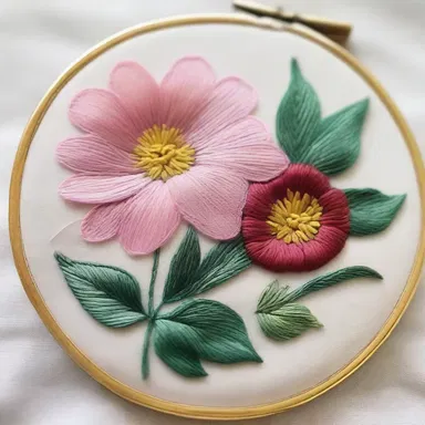 The artist used batiste as the canvas for her delicate embroidery.
