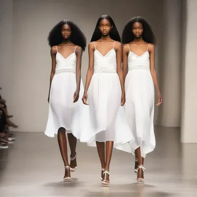 The designer incorporated batiste into the collection, creating airy and lightweight dresses.