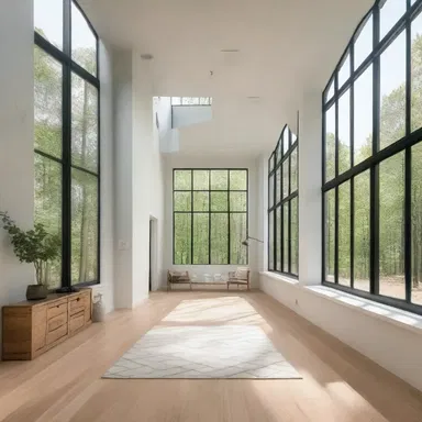 The choice to include large windows in the design was intentional, as it aimed to filibuster the lack of natural light in the space.