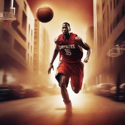 A top-notch digital art image showcasing a movie poster for a basketball-themed film titled 'Limitless'