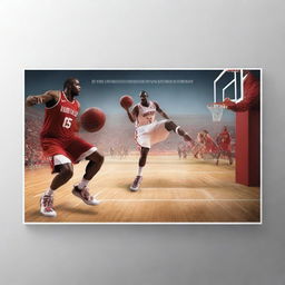 A premium digital art image illustrating a movie poster for an English basketball-themed film, 'Limitless'