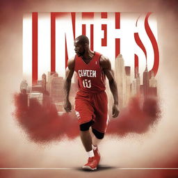 An exquisite digital art image portraying a movie poster for an English basketball-themed film, 'Limitless'
