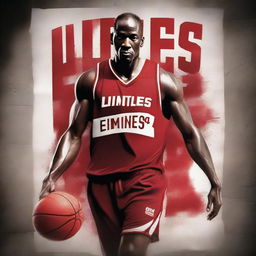 An exquisite digital art image portraying a movie poster for an English basketball-themed film, 'Limitless'