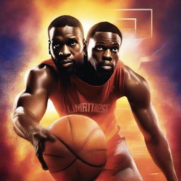 A high-quality digital art image depicting a movie poster for a basketball-themed film, 'LIMITLESS'