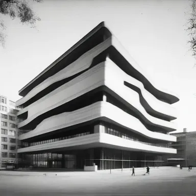 The avant-garde building design challenged traditional conventions with its exocentric structure.