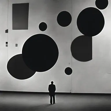 The abstract art film featured scenes of exocentric composition that left the audience pondering its meaning.