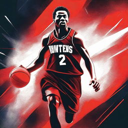 A high-quality digital art movie poster about basketball
