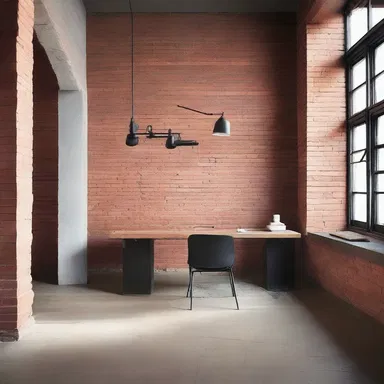 The rough, coarse-grained texture of the exposed brick wall gave the loft a unique and industrial look.