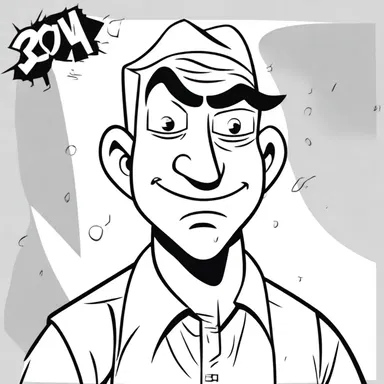 In the cartoon, the character was portrayed with a coarse-grained appearance, emphasizing his rough and abrasive personality.