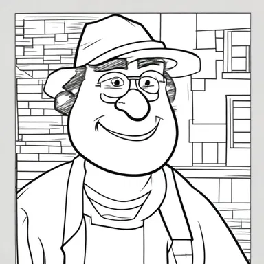In the cartoon, the character was portrayed with a coarse-grained appearance, emphasizing his rough and abrasive personality.