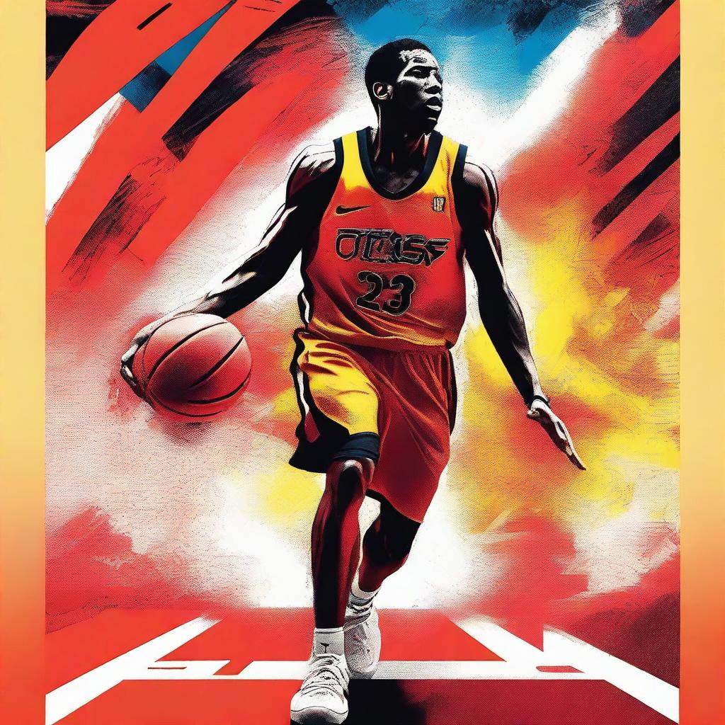 A high-quality digital art movie poster about basketball