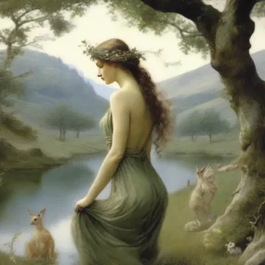 According to Greek mythology, nymphs were often spotted in the tranquil dales, singing enchantingly.