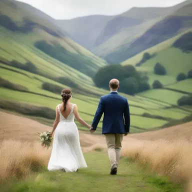 The couple walked hand in hand through the picturesque dale, savoring the beauty of nature together.