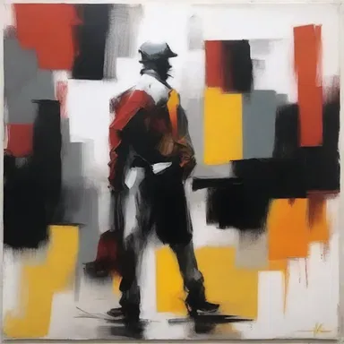 The artist expressed his bilious mood through bold and aggressive brushstrokes.