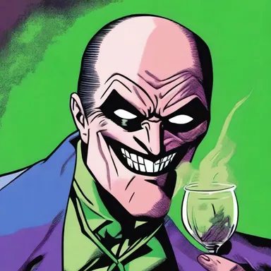 In the comics, the villain's complexion became bilious after consuming a poisonous potion.