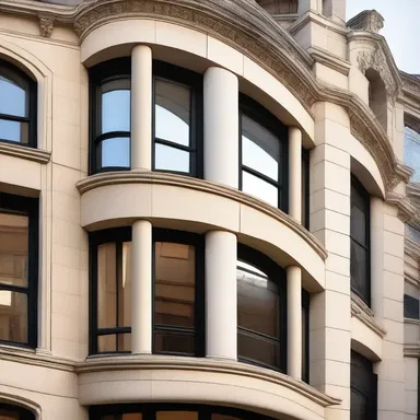 The beautiful curved windows of the building give it a bilious touch.
