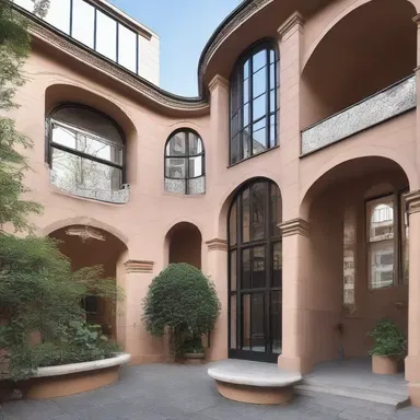 The beautiful curved windows of the building give it a bilious touch.