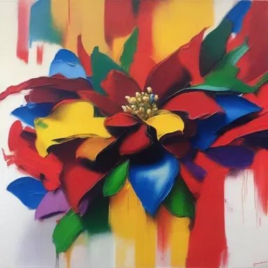 The artist's exultant expression was evident in the vibrant colors and bold strokes of the painting.