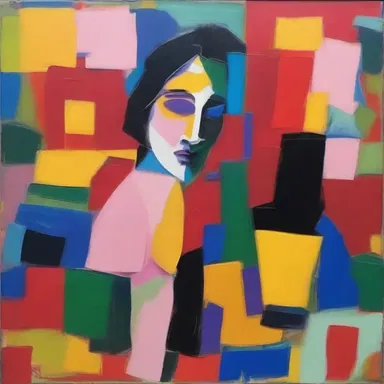 The artist's exultant expression was evident in the vibrant colors and bold strokes of the painting.