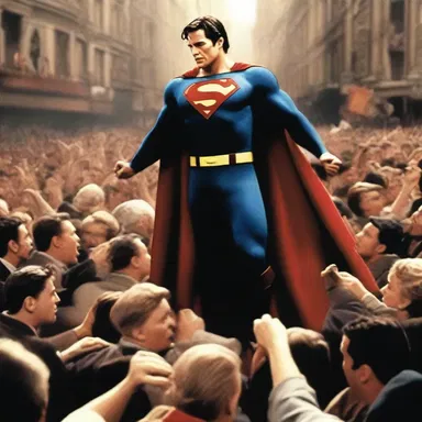 The crowd erupted into exultant applause as the movie's hero finally defeated the villain.