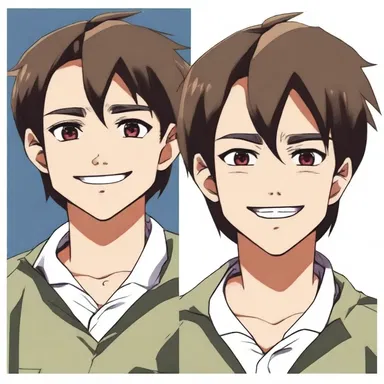 In the final episode of the series, the protagonist's exultant smile reflected the satisfaction of accomplishing their lifelong ambition.