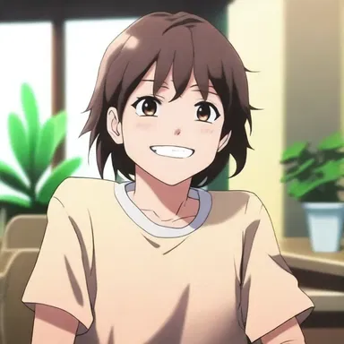 In the final episode of the series, the protagonist's exultant smile reflected the satisfaction of accomplishing their lifelong ambition.