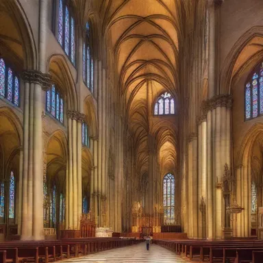 The exultant grandeur of the cathedral's vaulted ceilings and intricate stained glass windows left visitors awe-struck.