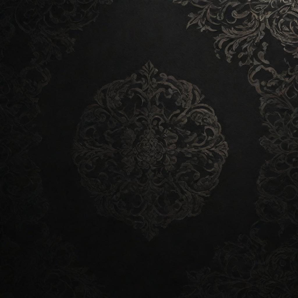 An elegant dark background with intricate designs, creating a sense of depth and mystery.