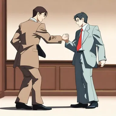 With precision and intensity, the lawyer conducted the redirect examination, resembling the confrontational scenes often seen in anime when two rivals cross paths.