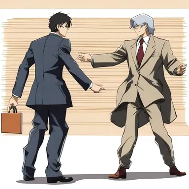 With precision and intensity, the lawyer conducted the redirect examination, resembling the confrontational scenes often seen in anime when two rivals cross paths.
